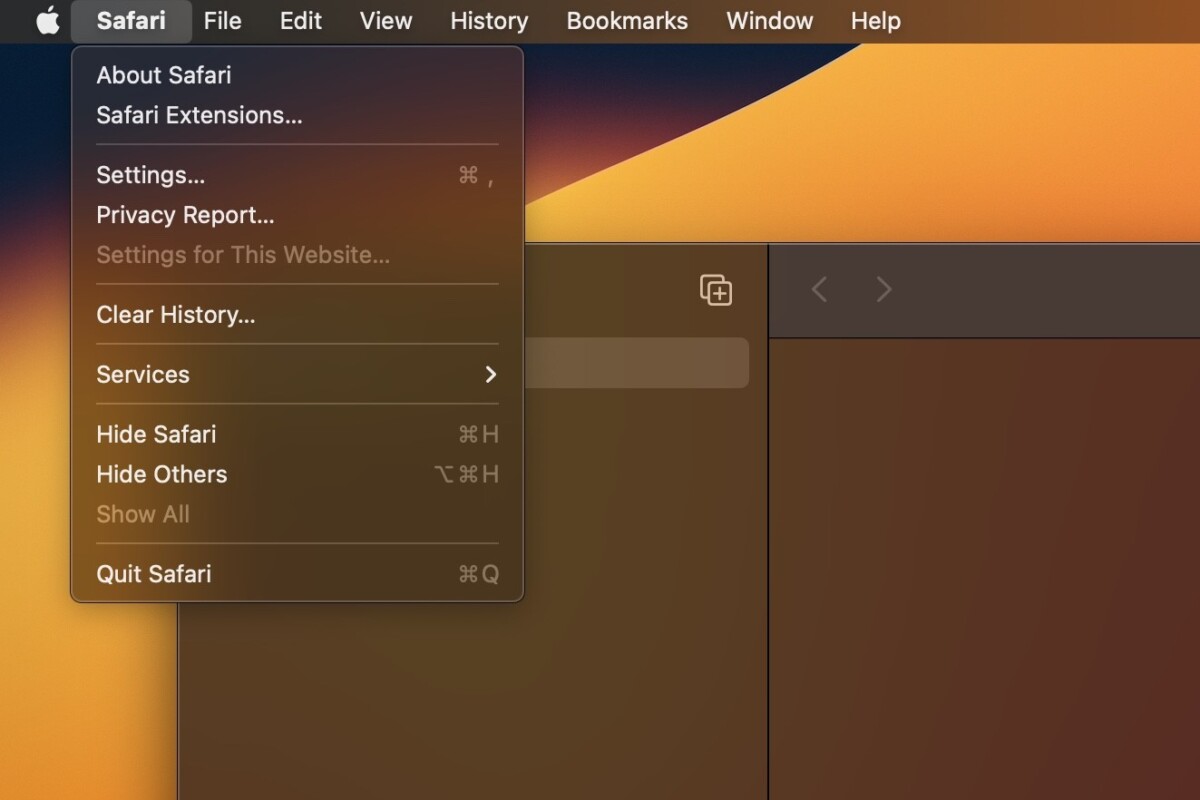 A screenshot of a Safari browser on desktop, showing the basic Safari settings tab