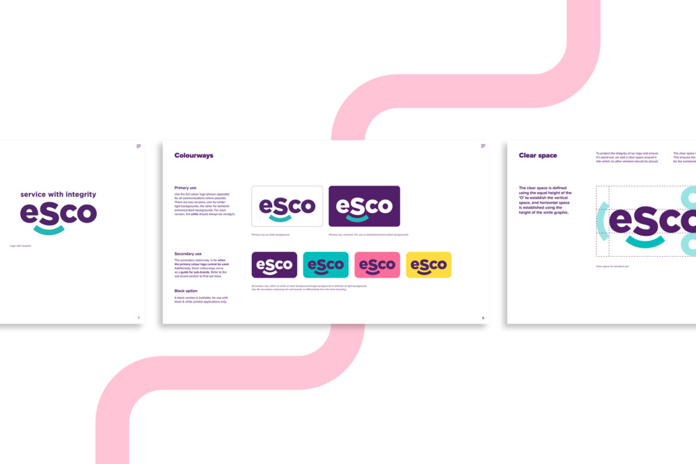 ESco brand guideline design pages large